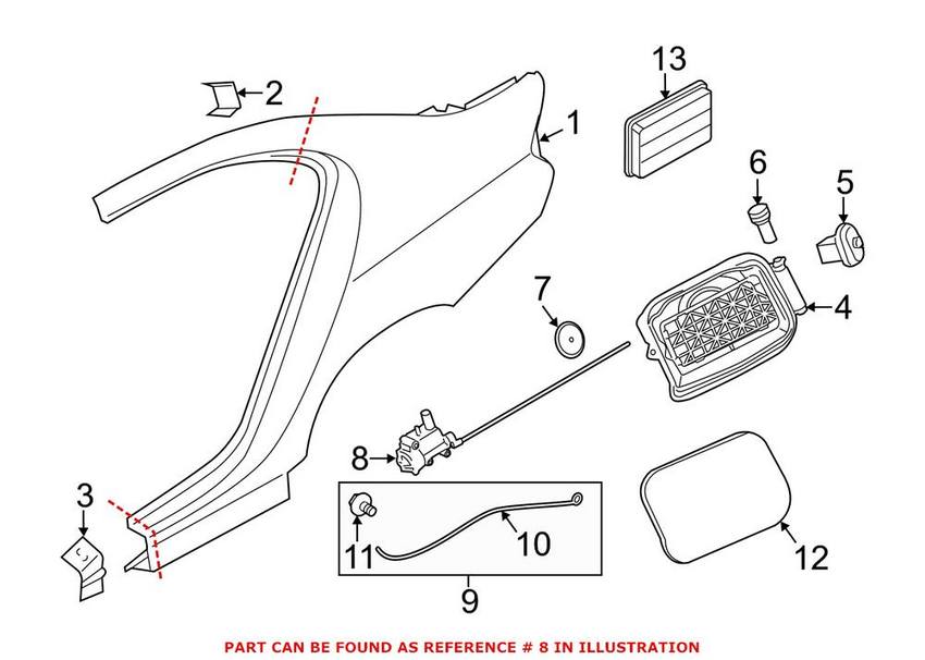 BMW Fuel Filler Door Lock Actuator - Rear 67117200674